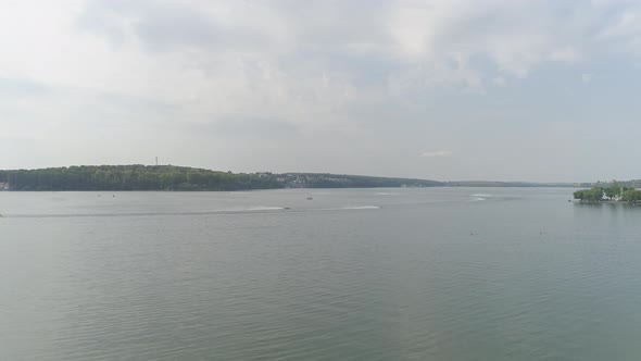 Aerial view of Ternopil Pond