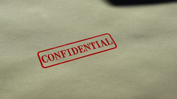 Confidential Seal Stamped on Blank Paper Background, Personal Data Nondisclosure
