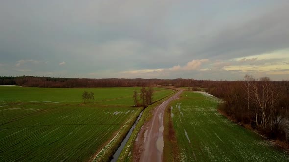 Aerial Shot of The Green Farm Land