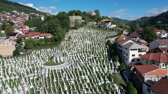 Aerial Sarajevo Graveyard