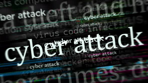 Headline news titles media with cyber attack seamless looped