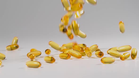 Vitamins and supplements fall in slow motion