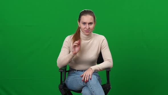 Professional Young Woman Interviewing Applicant Actor Waving Goodbye and Making Facepalm Gesture