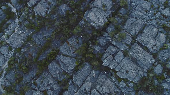 Drone shot of the rock textures in the Grampians, Australia