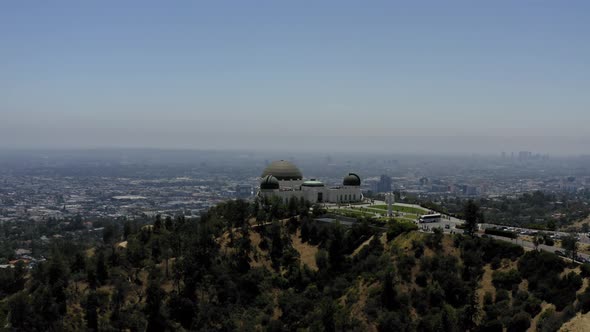 Aerial viewing towards observatory in Las Angeles