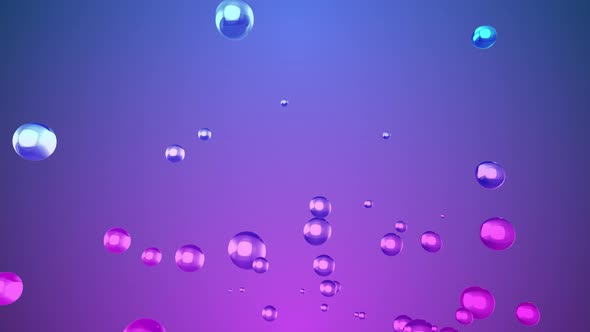 Bubbles in Liquid with Glow Gradient Colors Move Upward Smoothly alt