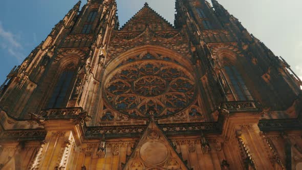 Approaching the St Vitus Cathedral on a Sunny Day in Prague, Czech Republic (Czechia)