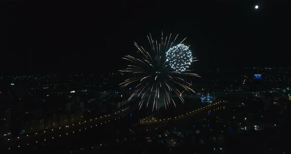 Fireworks Lights in Night Sky