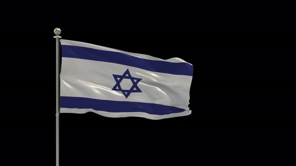 Israel Looping Of The Waving Flag Pole With Alpha