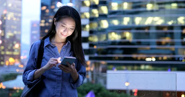 Business Woman Use of Mobile Phone 