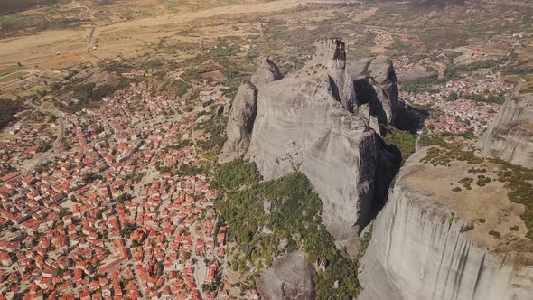 Greek city by the rocks