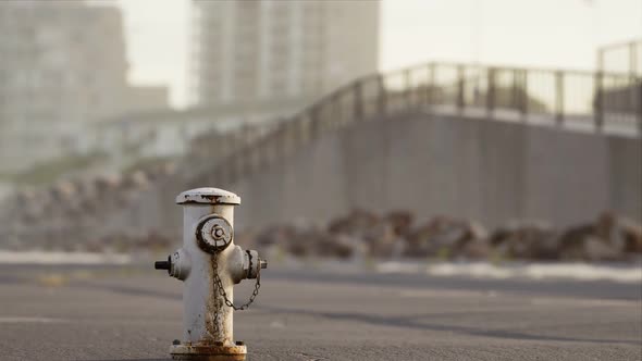 Rusty Fire Hydrant at Sunny Day