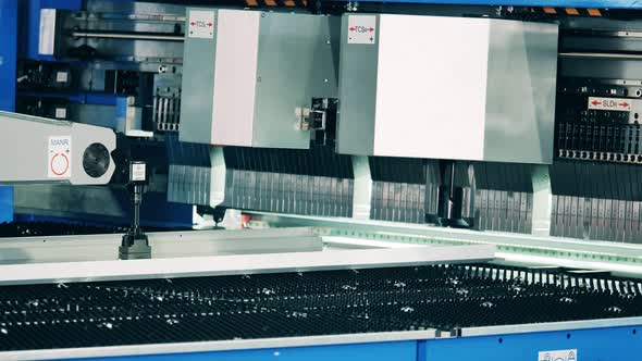 Industrial Machine Is Shaping Edges Metal Plate