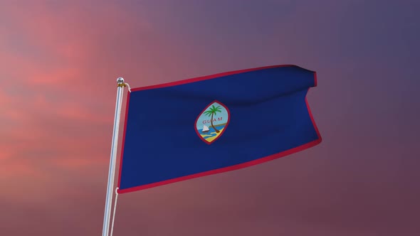 Flag Of Guam Waving 4k