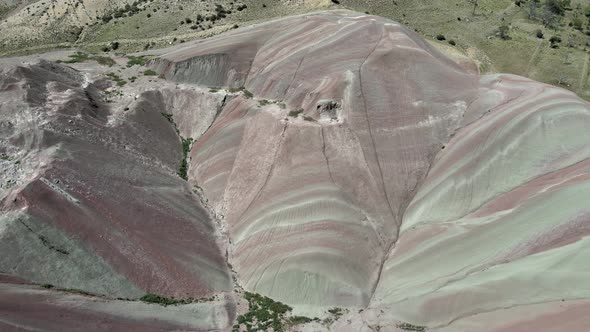 aerial colorful rainbow mountains Turkey