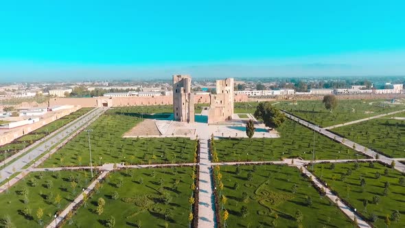 Amir Temur Square in Shakhrisabs. Uzbekistan.