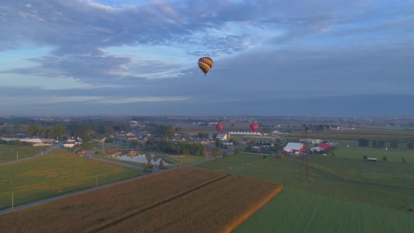 Morning Launch of Hot Air Balloons at a Balloon Festival 