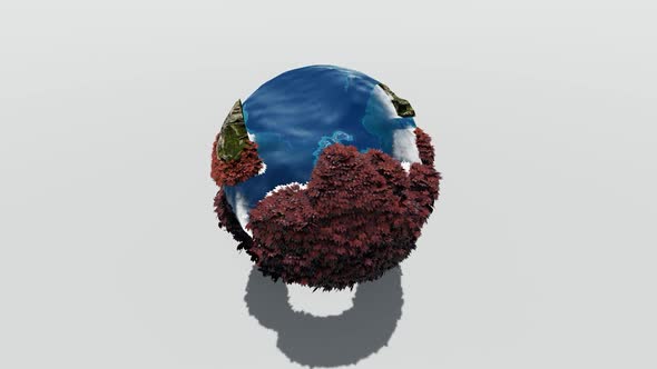 Earth with seas and islands