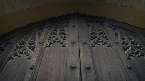 Big Medieval Wooden Door Low Angle