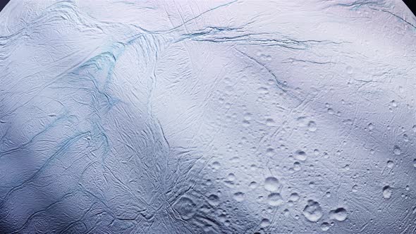 Enceladus, the sixth-largest Moon of Saturn. 4K Version.