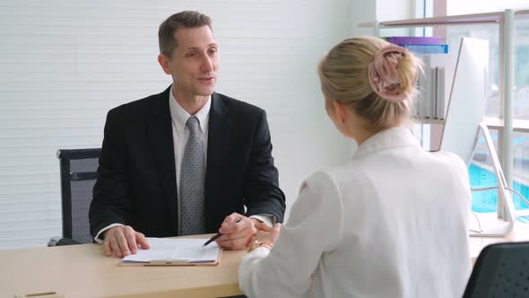 Job Seeker in Job Interview Meeting with Manager