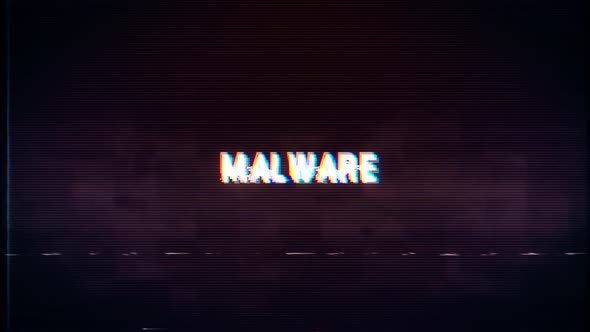 Malware text with glitch retro effect alt