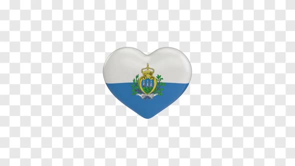 San Marino Flag on a Rotating 3D Heart