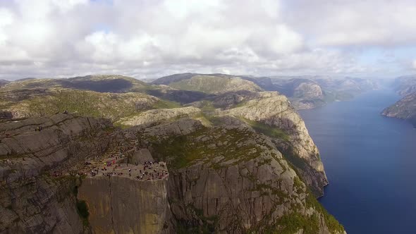Aerial view of the Pulpit Rock, Norway