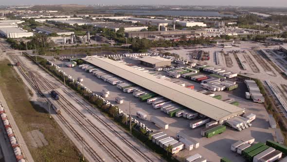 Aerial Video Fedex Truck Distribution Center Hialeah Gardens Miami Fl