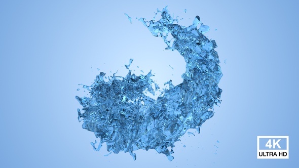Blue Water Splash Spiral 4K alt