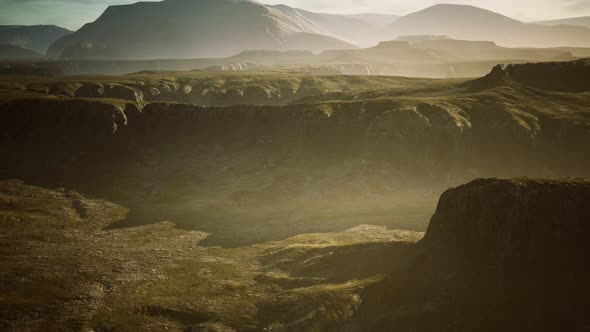 Typical Landscape of the Iceland Green Hills