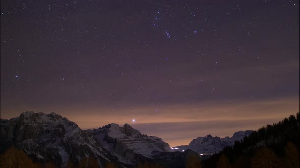 Stars Timelapse Over Mountains