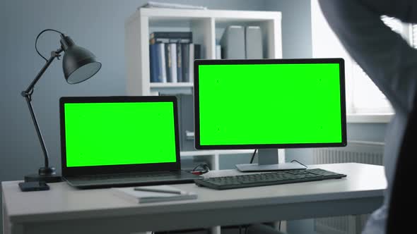 Computers with Chroma Key Screens