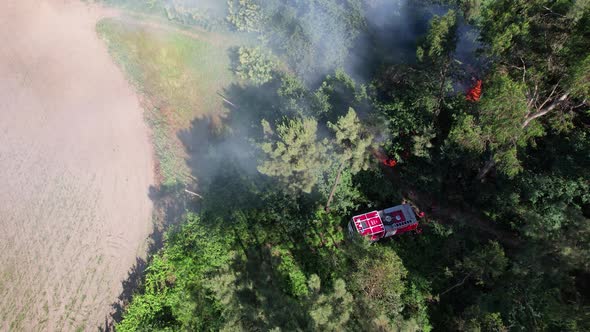 Firefighter Fights Fire with Fire Truck