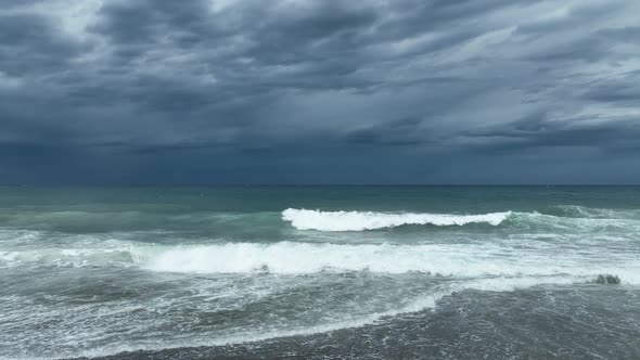 Storm at sea Aerial View