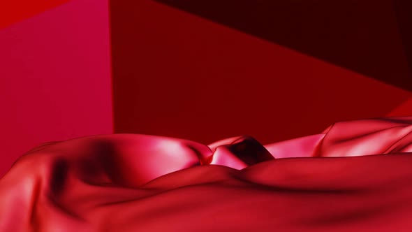 Abstract Red Satin Fabric Loop Background Waving