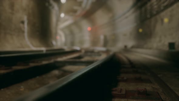 Dark Old Abandoned Metro Subway Tunnel