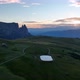 Dolomites cottages under the rugged mountains peaks at sunrise - VideoHive Item for Sale