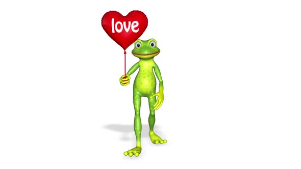 Frog Heart Looped White Background