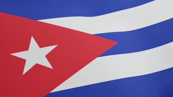 National Flag of Cuba Waving Original Size and Colors 3D Render Bandera De Cuba or Estrella