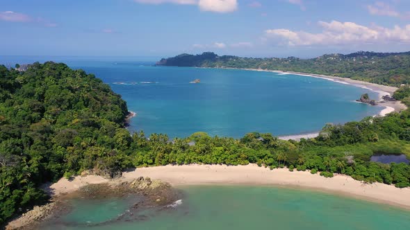 Flying Above a Beach in the Manuel Antonio National Park Costa Rica