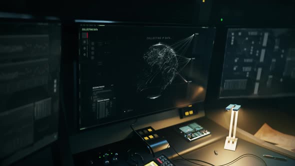 Digital Map Program Analyzing IP Data With Satellite Scan To Find Location alt