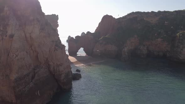 Aerial view of rocky shore in Lagos