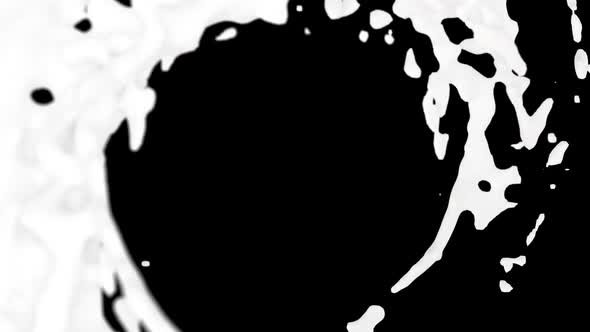 Swirl of White Milk on a Transparent Background in Slow Motion