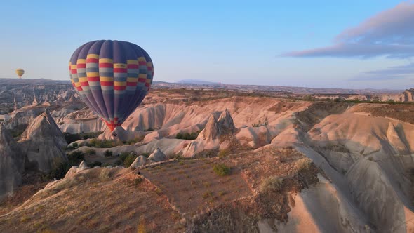 Cappadocia, Turkey : Balloons in the Sky. Aerial View