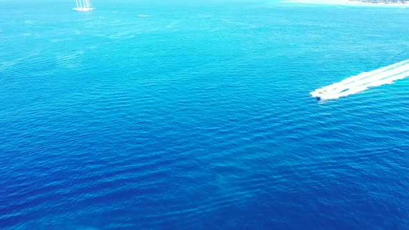 Aerial view texture of exotic tourist beach journey by blue ocean with clean sand background of a da