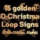 Golden 3D Christmas Loop Signs - VideoHive Item for Sale