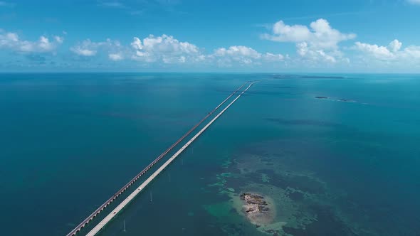 Landmark 7 mile bridge way to Key West, Florida Keys, United States.