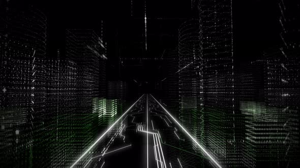 Following infinite path on a virtual journey through the Internet, 3D graphics