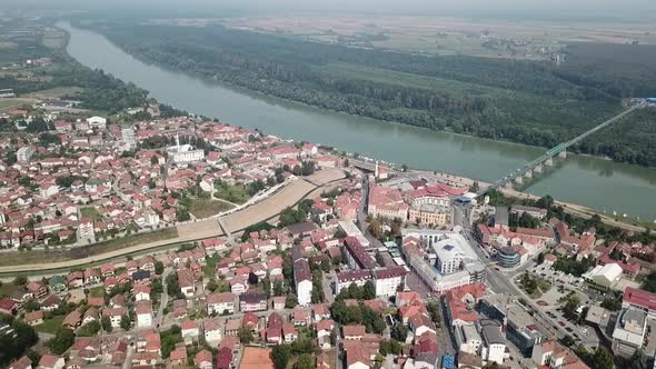Aerial view of Brcko district, Bosnia and Herzegovina